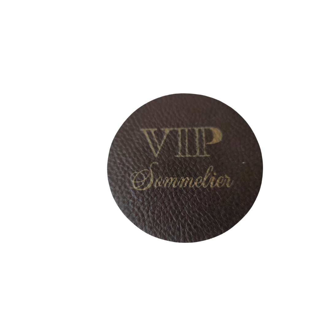 Porta Copas Vinipiel café, estampado dorado